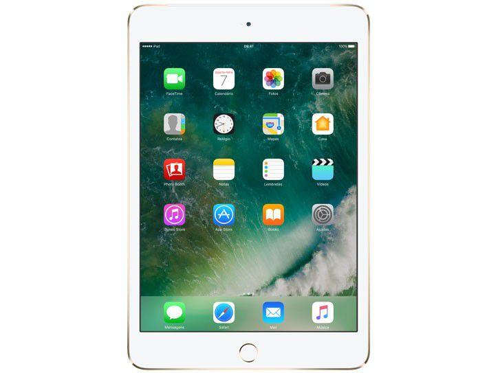 iPad Mini 4 Apple 4G 128GB Dourado Tela 7,9” - Retina Proc